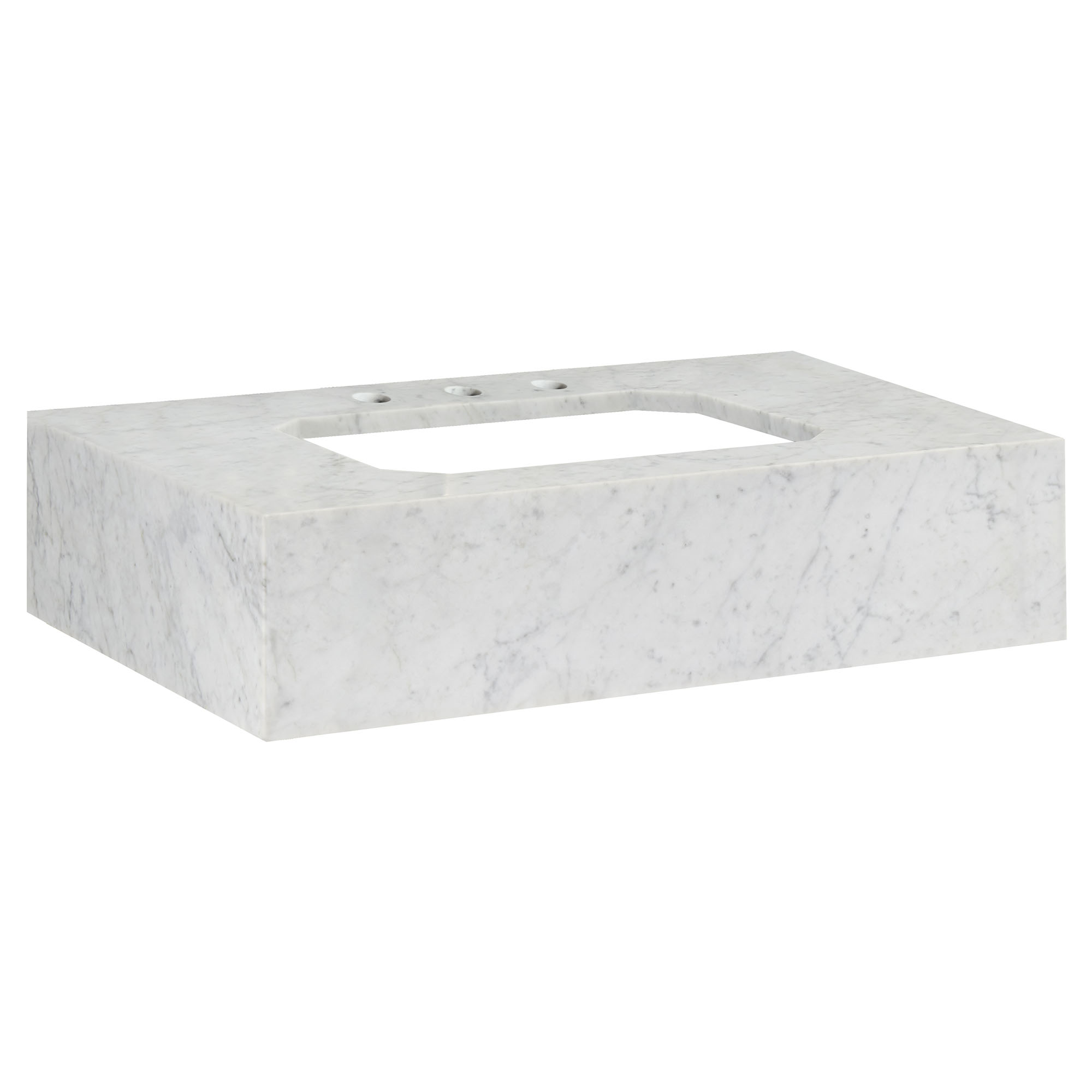 30 in. Carrara Marble Console Top, 3 Hole